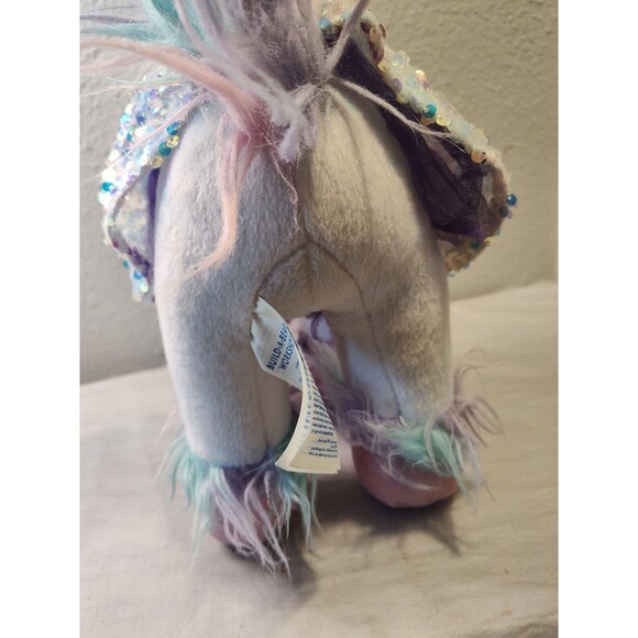 Build A Bear White Unicorn With Dress Friends Enchanted Plush BAB Rainbow Hair - Picture 11 of 16
